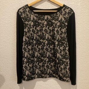 By Chico’s soft black knit long sleeve top. Large Chico size 2